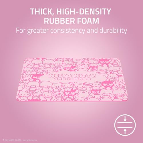 Image of Razer Gigantus V2 Cloth Gaming Mouse Pad (M), Hello Kitty & Friends Edition | Textured MicroWeave Cloth Surface, Thick, High-Density Rubber Foam, Non Slip Base