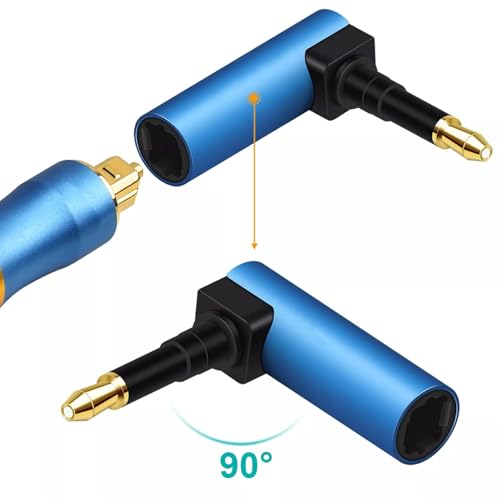 VOOCME 3.5mm Optical Audio Cable 3.5 Mini Optical Connector to Digital SPDIF Toslink 90 degree right angle adapter Speaker Sound bar (Optical Cable... - Image 3