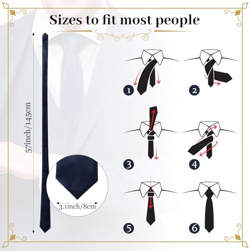 Image of Syhood 6 /12 /24 Pcs Men Ties Set Solid Satin Pure Color Business Formal Necktie Tie 57 inch for Men Occasion Wedding