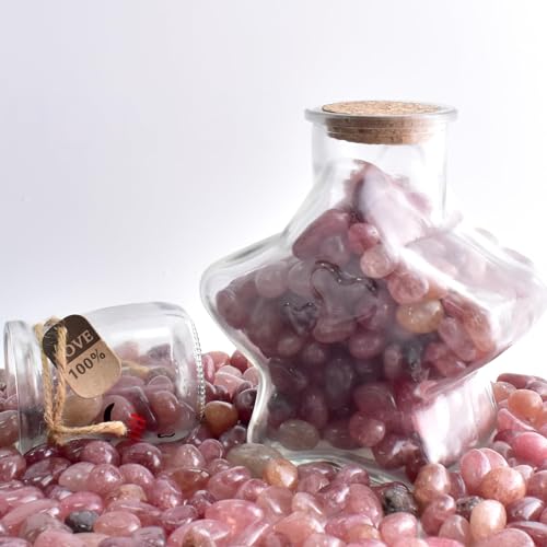 Image of Polished Strawberry Quartz Crystal Bulk - 0.5 inch Colorful Tumbled Stone Chips Rocks, 10 oz Crushed Sea Glass Vase Filler Small Stones for Healing, Reiki, Crafting, Home Decor