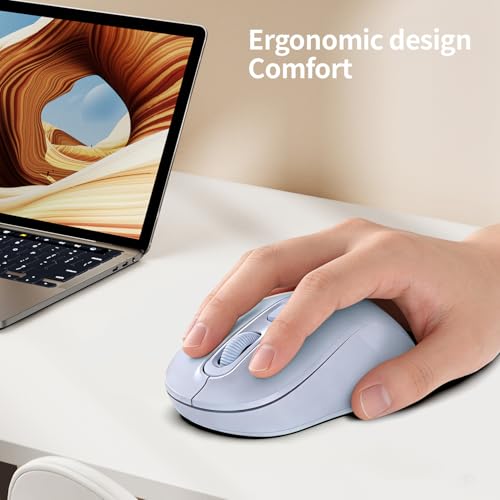 Image of Wireless Mouse, 2026 New Model, Silent Click Ergonomic Design, Portable, 4 Buttons, Adjustable DPI (800 /1200 /1600), for Laptop /PC /Office (Violet)
