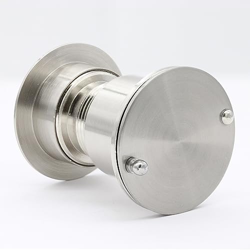 Image of Safety Security One Way Front Door Viewer with 220 Degree Angle, Heavy Duty Peephole made by Brass with Privacy Cover, Satin Nickel, Pack of 1