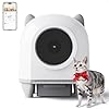 Self Cleaning Litter Box, 80L Large Automatic Cat Litter Box Includes 1 Roll Garbage Bags, aWhite