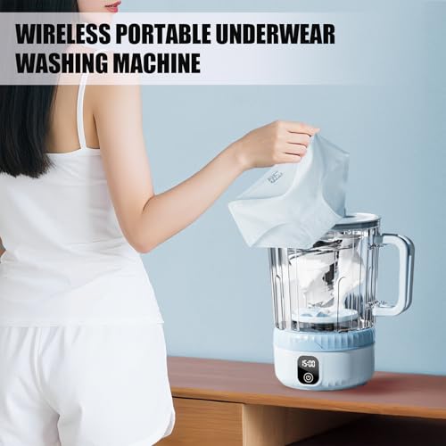 Image of Underwear Washing Machine, Upgrade 2.5L Mini Portable Washing Machine, Mini Washer Deep Cleans Small Clothes for Apartment, Dorm, RV, Travel & Hotel Use (Blue)