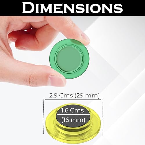 Image of Eduway Multicolor Transparent Round Magnetic Buttons | Strong Office & Home Magnets | Fridge, Magnetic Whiteboard & Craft Use | Set of 10
