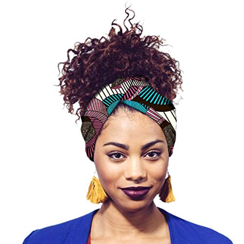 Preisvergleich Produktbild Yijinstyle Damen Kopftuch Printed Turban Afrikanischen Muster Knoten Schlaf Elegante Hijab Headscarf (Style#37, 12 * 200cm)