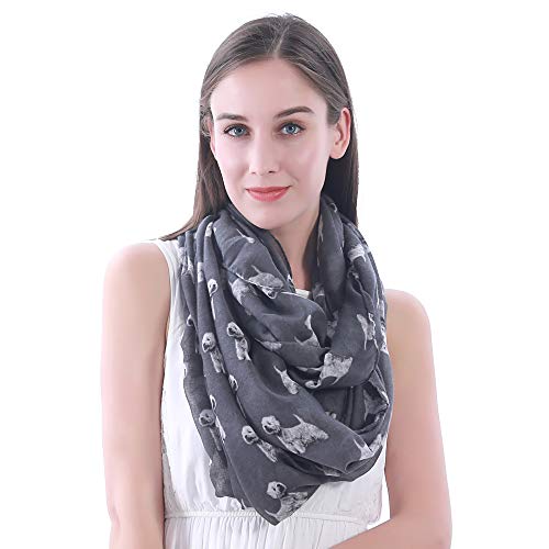Lina & Lily West Highland White Terrier Dog Print Women's Infinity Scarf Lightweight