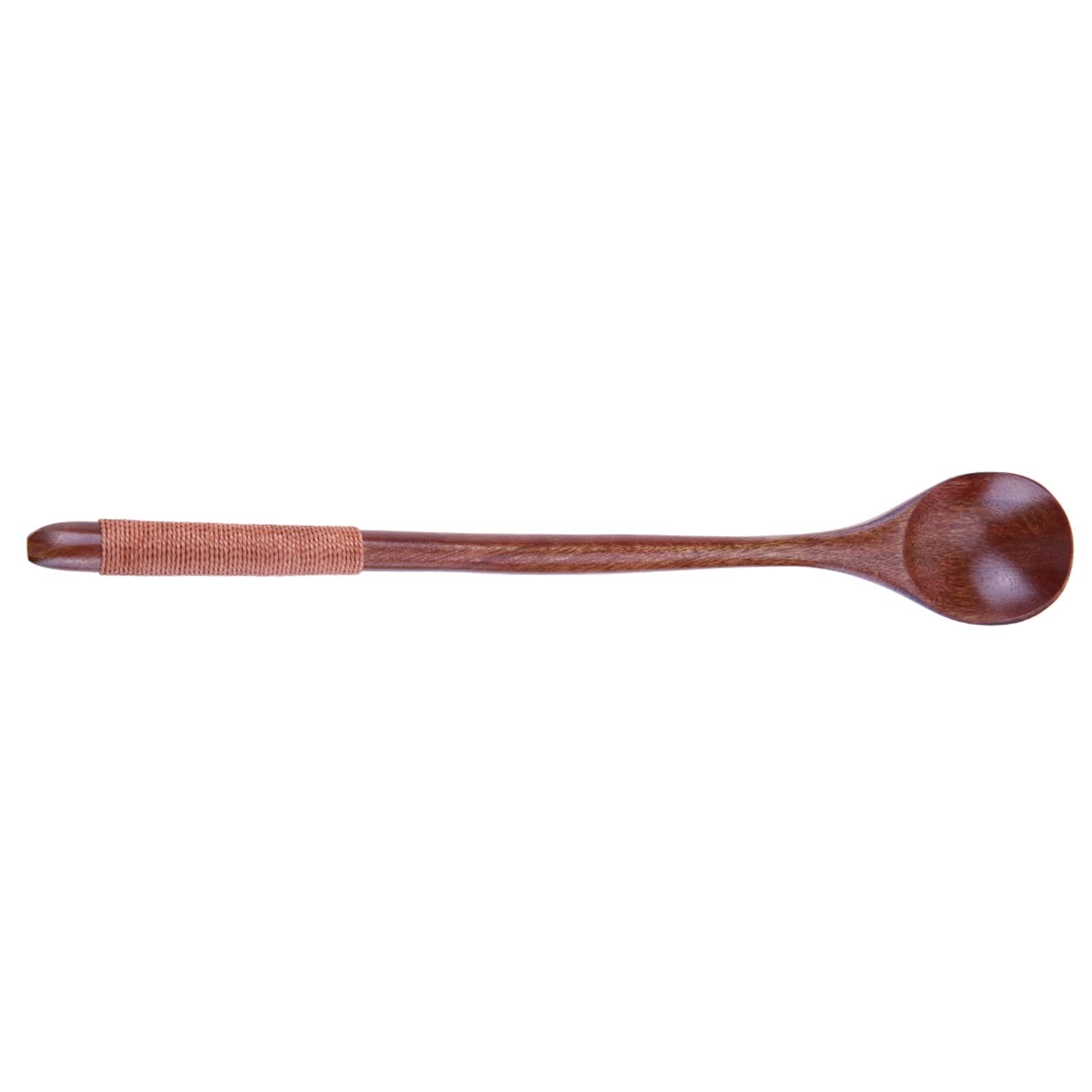 JINGYAN Cucchiaini da tè Long Handle Wooden Spoons Dessert Coffee Stirring Spoon Natural Wood