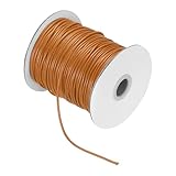 QUARKZMAN Hilo Encerado 2.5mm Hilo Encerado 87 Yardas Cuerda De Cuero para Hacer Pulseras, Collares, Abalorios, Creación De Joyas Y Manualidades DIY (Amarillo Naranja)