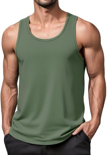 MAGNIVIT Cotton Workout Sleeveless Shirts for Men Quick Dry Muscle Shirt Lightweight Summer Running Tank Tops