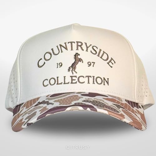 Image of CITRUSY Athletic Trucker Golf Hat | Performance Mens 5 Panel Cap | Cool Breathable Waterproof Workout Running Snapback