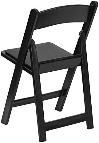 Miniatura 5 de LIVING TRENDS Marvelius 1000 lb. Silla plegable de resina negra con asiento acolchado de vinilo negro., Negro