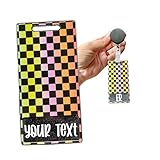 Rainbow Checkered Badge Buddy - Customizable Badge Backer - Handmade Cute ID Tag for Nurses, RNs, Medical Staff, Teachers, Office Staff & More