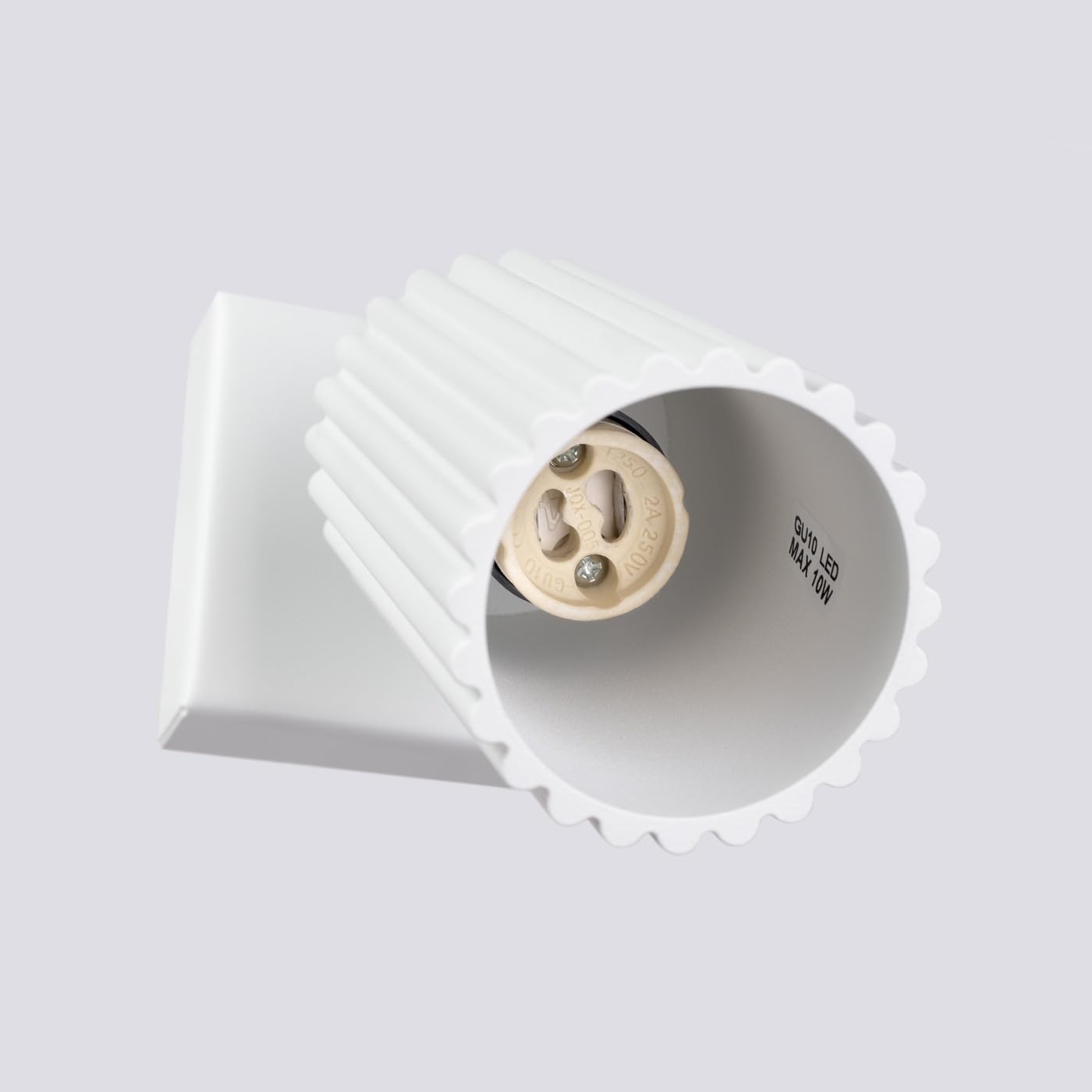 SOLLUX lighting Lampada Da Parete Applique Da Parete In Alluminio 1 Paralume 8 x 16 x 16 cm Karbon Bianco