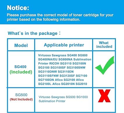 LCL Wkład atramentowy kompatybilny z sublimacją SG400 SG800 Printan Dink High Yield zamiennik do Sawgrass Virtuoso SG400 SG800 SG400NA/EU SG800NA drukarka sublimacyjna RICOH SG3110 (magenta)