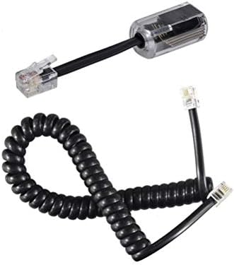 YIENFBEV Telephone Handset Cord Detangler 1 Set, 1 Pack 360 Degree Rotating/Anti-Tangle Landline Cable and 1 Pack Telephone Handset Cord 7.5 Foot Uncoiled (1.2 Foot Coiled)