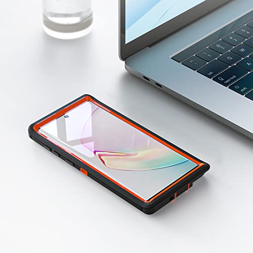 Image of Case for Galaxy Note 10 Plus, Heavy-Duty Tough Rugged Shockproof Drop Protective Cover Cases for Samsung Galaxy Note 10 Plus, Black+Orange