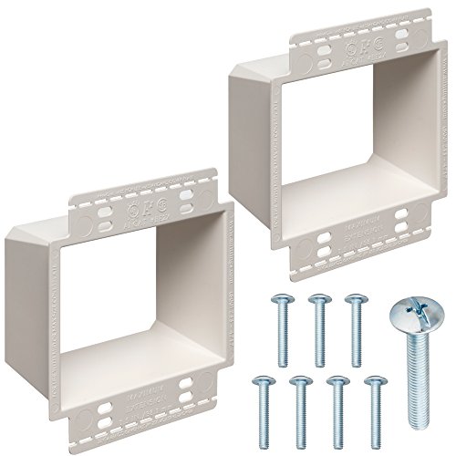 2-Gang XL Electrical Box Extender with Machine Screws, Kit by DoodleYolk Inc. 2-Pack Junction Box Extension, 6-32 Truss Head screws. Extra Large Arlington BE2X ring better secures wiring devices