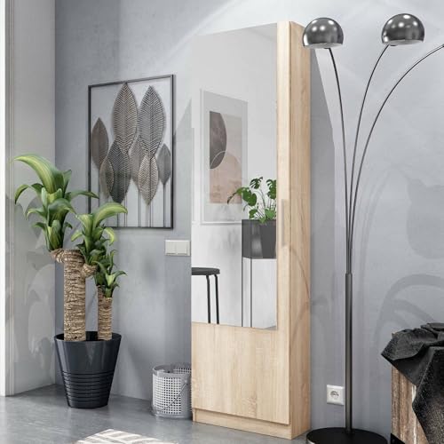 Meuble à chaussures avec miroir Dmora Eugene chêne 50x22h180 cm - 2