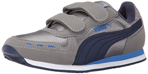 Image of PUMA Cabana Racer Mesh V Kids Classic Sneaker (Infant/Toddler/Little Kid/Big Kid) , Steel Gray/Peacoat/Strong Blue, 4 M US Toddler