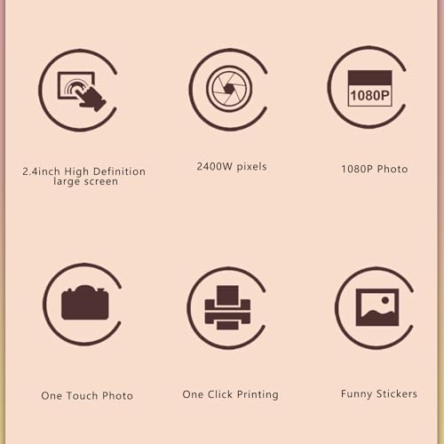 Linda Câmera de Impressão Instantânea Selfie de Desenho Animado para Crianças, Câmera Digital Infant
