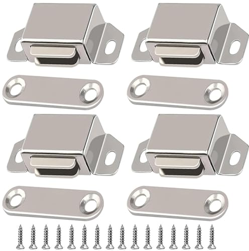 Wxinsheng Pestillo magnético para Puertas de Armario,4 Piezas Cierre Magnético,Cierre Magnético para Cajones,Imanes para Muebles de Cocina,Baño,Clóset