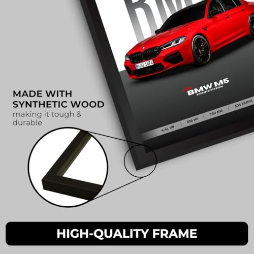 Image of Funk You Store BMW M5 Poster | Framed BMW A4 Sized (31 x 23 cm) | Car Poster for Wall, Gift for Boys, Sportcar Frames | Car Posters for Wall, Bedroom, Hostel, Study Area, Hostel, Dorm (F 020)