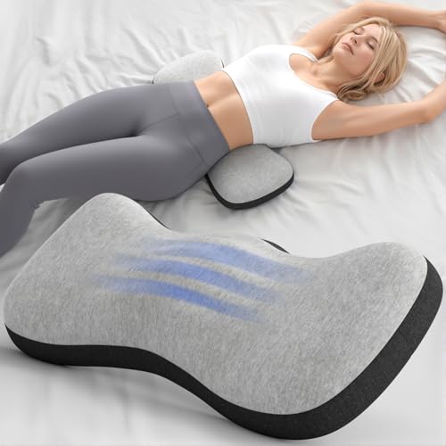Forcanby Lumbar Support Pillow for Bed & Car, Memory Foam