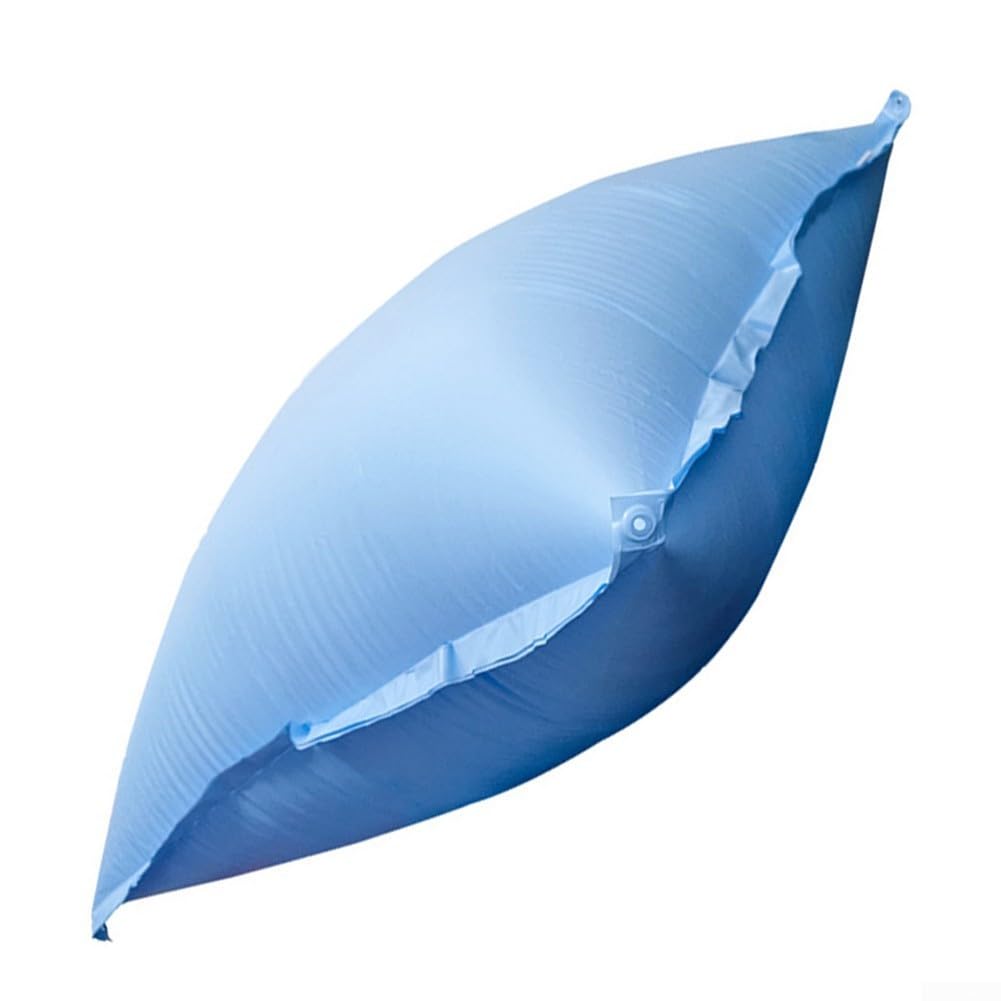 Cuscino gonfiabile per piscine fuori terra, compensatore di ghiaccio in PVC con corde di centraggio per pioggia e accumulo di foglie sulla copertura invernale, blu (120 x 240 cm-0,27 mm)