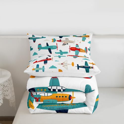 Image of Feelyou Aircraft Bedding Set Full Size for Boys Kids Children