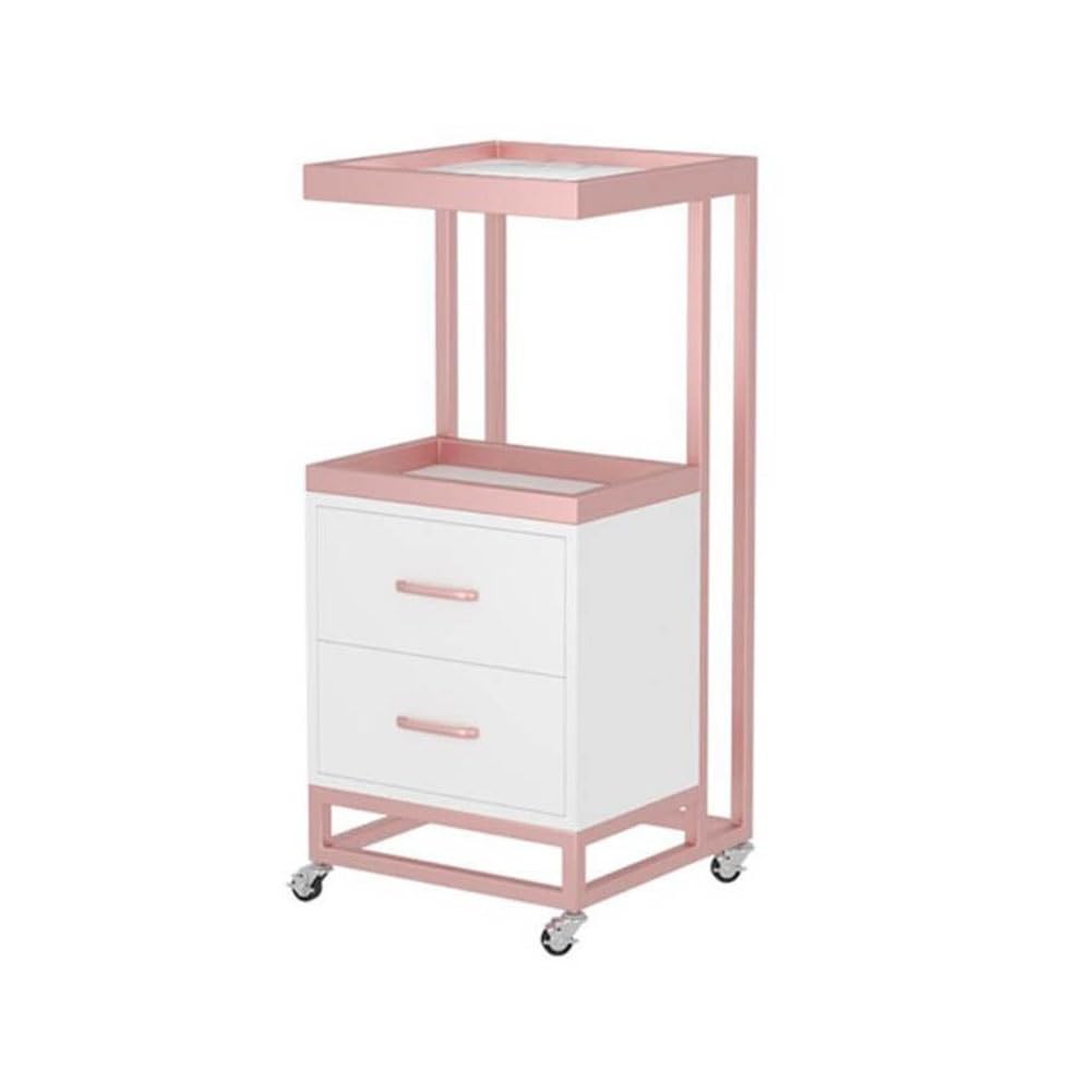JKJZSALJ Salon Trolley Cart - With Wheels Mobile Storage Tray Cart -For Beauty Salon Makeup Storage Spa Service Instrument Storage Tray,B,37x37x85cm
