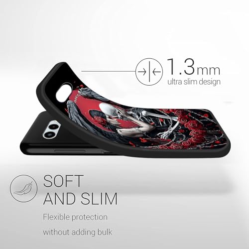 BFUKVOU for Revvl 8 Case,Premium Soft Silicone Rubber Full-Body Protective Bumper Case for T-Mobile Revvl 8 6.6 inch 2025,Woman and Skull with Roses - image 3