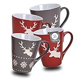 HAUTE QUALITÉ : Les tasses de café aux motifs de Noël sont fabriquées en céramique durable - robustes, passent au lave-vaisselle et au micro-ondes - idéales pour un usage quotidien.