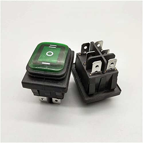 Interrupteur étanche KCD4-203 DPDT avec voyant LED vert rouge