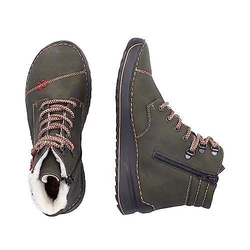 Rieker Damen Schnürstiefeletten 51545, Frauen Stiefeletten,uebergangsschuhe,uebergangsstiefel,Chukka Boots,schnürboots,grün (54),38 EU / 5 UK