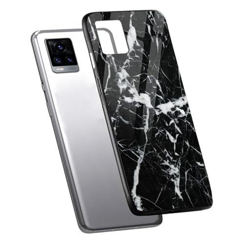 Image of COLORflow Back Cover Compatible with Vivo V20 | Black Marble White | Shockproof TPU Bumper Cover with Camera Protection Back Cover Compatible with Vivo V20