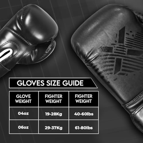 Image of Kids Boxing Gloves Junior 4oz, 6oz Training Boxing Gloves for Girls and Boys Fighter Boxing Gloves MMA PU Leather Sparring Boxing Gloves Set for Children