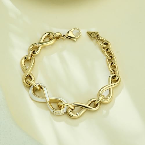 Image of GUESS Amore Gold-Plated Stainless Steel Bracelet For Women | Durable | Tarnish-Resistant & Gift-Ready | Size Small