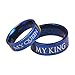 ANAZOZ Bague Couple Alliance Acier Inoxydable Bleu My King My Queen Femme Taille 49 & Homme Taille 60