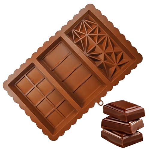 Molde grande para tabletas de chocolate, molde para barras rellenables de material para alimentos | Rectangular profundo de silicona alimentaria reutilizable antiadherente para dulces aperitivos