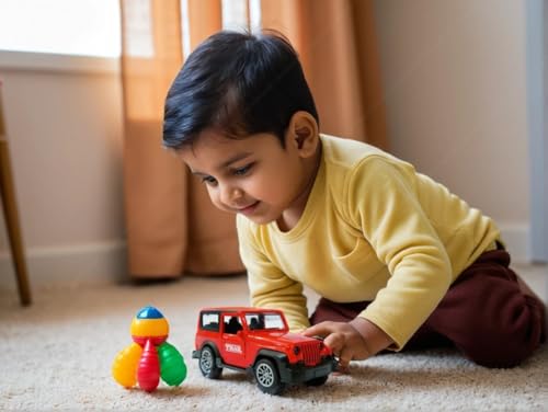 Image of SHAKTISM Thar Diecast Model Toy, 1:32 Scale with Sound & Lights Pull Back Collectible Vehicle Toy Door Opening Scale Car Model Birthday Gift for Boys Girls (Red-Diecast Metal Car)