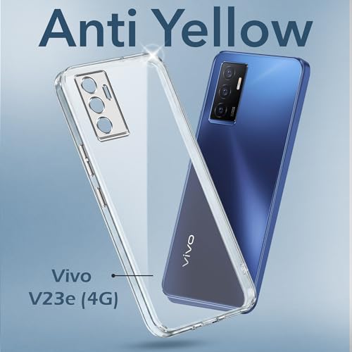 Image of Jkobi Lifetime Anti-Yellow Clear Back Case Cover for Vivo V23e 4G | 5G (Sleek Hard Crystal | Shockproof and Camera Protection)