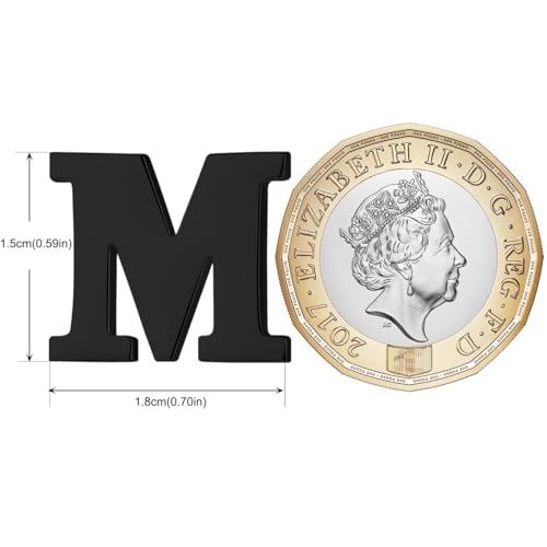 Image of HONEY BEAR Initial Alphabet Letter Lapel Pins Collar Badge Brooches for Mens /Womens Shirt Dress Decoration Black