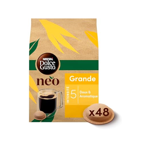 NEO Grande NESCAFÉ® Dolce Gusto® - 48 dosettes de café compostables à base de papier (4 boîtes de 12 dosettes)