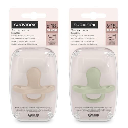 Image of Color Essence SX PRO Silicone Baby Pacifier 2Pk, Made with 100% Soft Silicone, Baby Essentials Perfect for Breastfeeding Babies, Designed in Spain, 6-18 Mths, Irish /Green