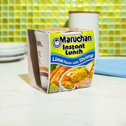 Image of Maruchan Instant Lunch Ramen Noodles, Lime Flavor with Shrimp - Japanese-Style Instant Noodle Soup, Easy Meal Ready in 3 Minutes - 2.25 Oz. (Pack of 24)