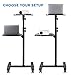 Mount-It! Mobile Projector and Laptop Stand (2 Shelves), Rolling Cart with Ventilated Tray, Heavy Duty, Height Adjustable Laptop and Projector Presentation Trolley, Black