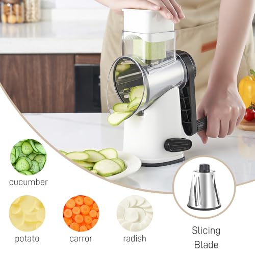 Weltonhm 4 in 1 Large Cheese Grater Hand Crank Rotary (White 4 Graters) by weltonhm - Used condition - Image 3