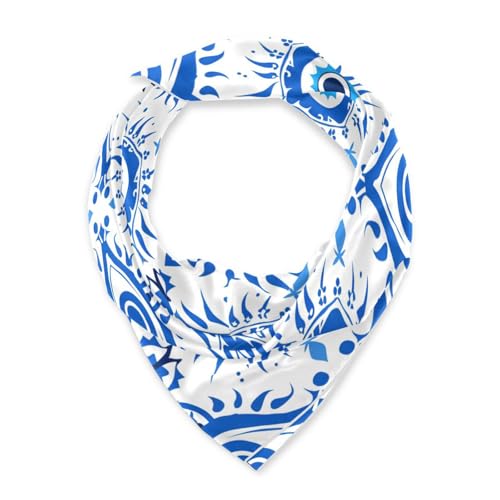 Blue Traditional Evil Eye silk scarf scarf essentials silk scarf for women for head chal para mujer2