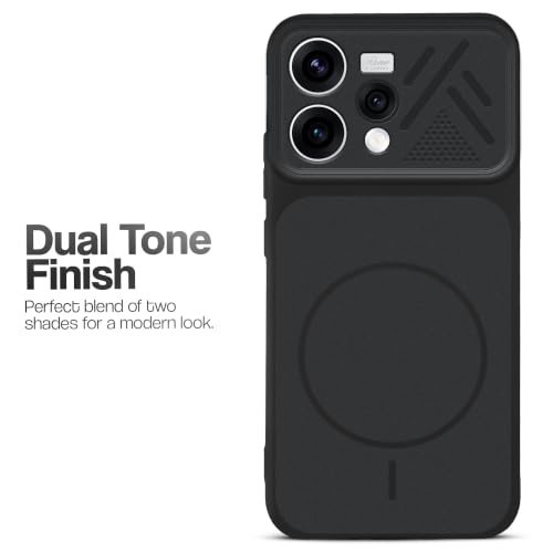 Image of Mr. Case Back Cover for Oppo Reno 15 5G | Ring Design Protective Case with Camera Cut Protection | Anti Slip Grip | Shockproof Mobile Cover - Stone Black
